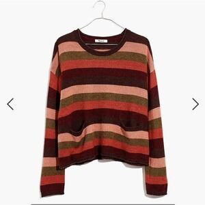 Madewell Chelsea Striped Pocket Pullover Sweater Alpaca Blend